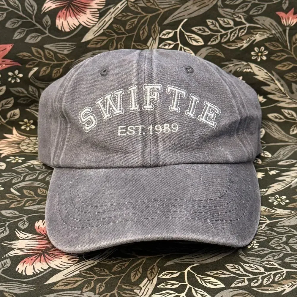 TAYLOR SWIFT 'Swiftie Est. 1989' Dad Hat Washed Black Gray Baseball Cap